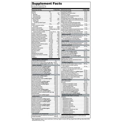 supplement facts Maximum Vibranc vanilla