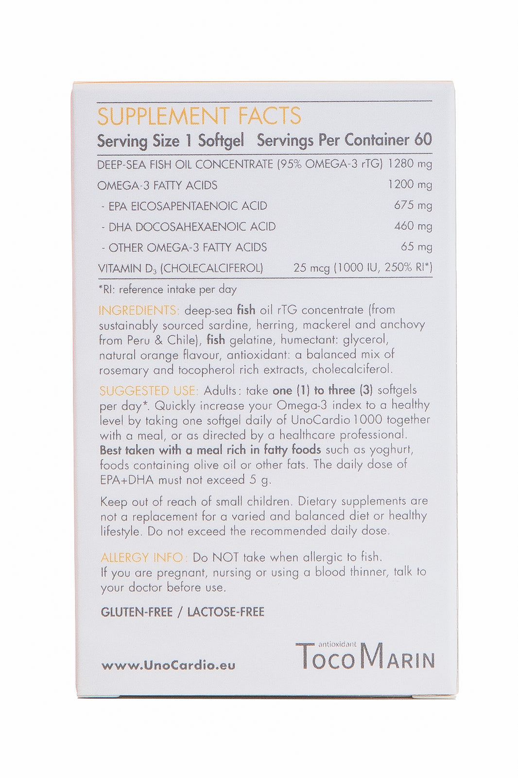 back view of UnoCardio 1000 fish oil capsules