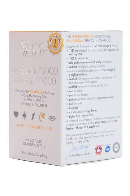 side view of UnoCardio fish oil capsules