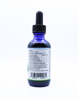 bottle of Zeolite Plus left side view