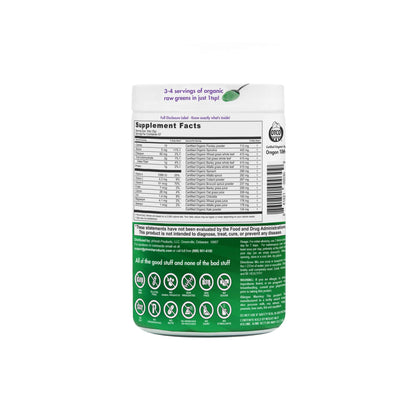 tub of pHresh Greens powder back view