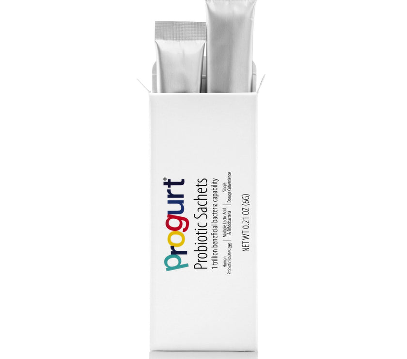 open box of 2 Progurt probiotic sachets 