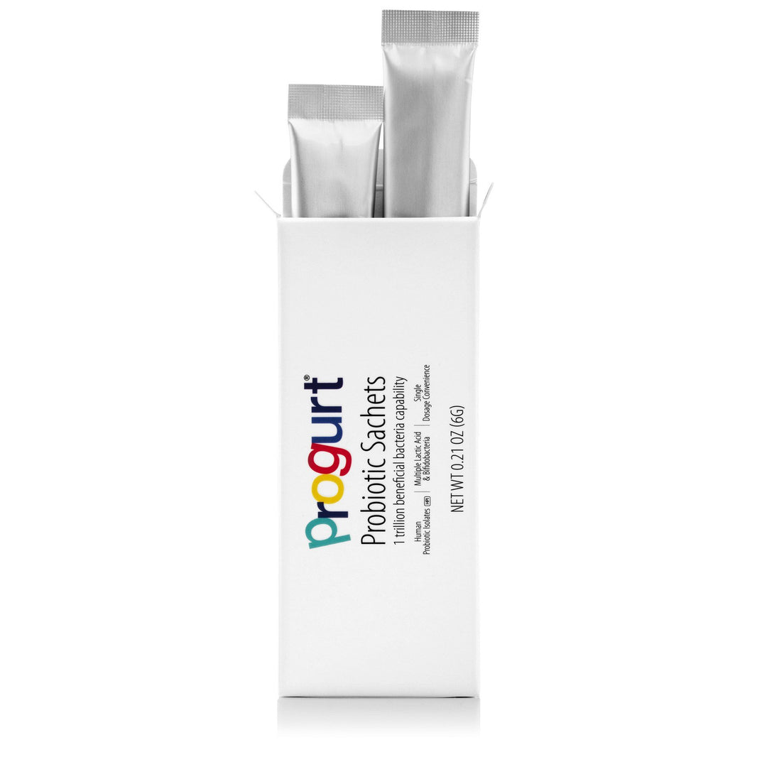 open box of 2 Progurt probiotic sachets 