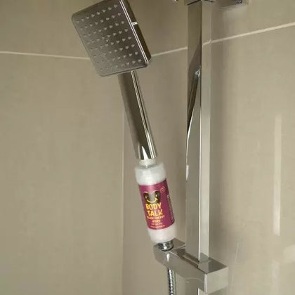 Biocer cherry filter fitted at top of shower hose