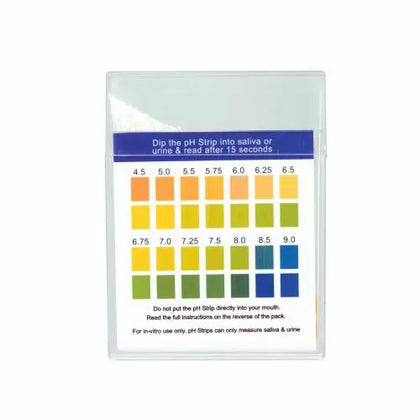 box of ph test strips back view